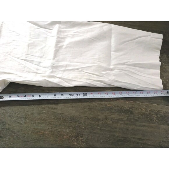 Calvin Klein White 3/4 Wide Leg With Belt Size M Linen Rayon Blend Women's Pants - Picture 7 of 9